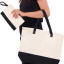 HIFA Personalized Custom Tote Bag for Women, Canvas Tote Bag - Zipper Closure, Extra Inner Pocket - Shoulder Bag