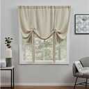 EXCLUSIVE HOME Loha Light Filtering Rod Pocket Tie Up Shade, 54"x63", Natural