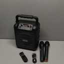 Karaoke Machine for Adults - Portable Bluetooth Karaoke Speaker with Two Wireless Microphones, PA System Speaker Supports TF Card/USB, AUX in, REC, Bass & Treble for Party/Meeting