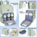 Dikaslon Diaper Bag Backpack with Portable Changing Pad, Pacifier Case and Stroller Straps, Large Unisex Baby Bags for Boys Girls, Multipurpose Travel Back Pack for Moms Dads, Mint Green