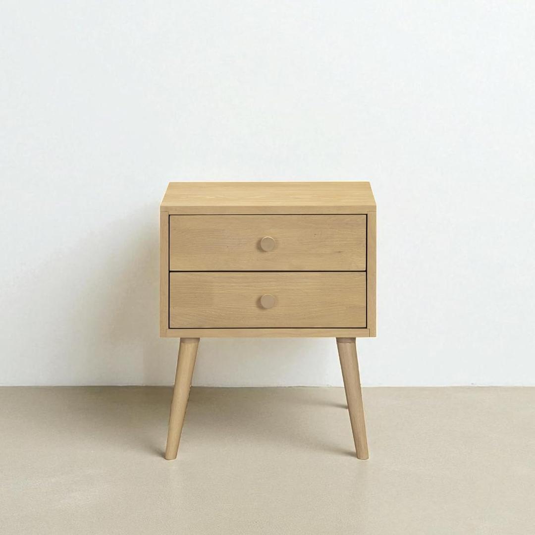 NTC Lux Nightstand with 2 Drawers, Featuring Adaptable Design, 150 lbs Load Capacity, Water-Resistant, Elevate Your Space, Easy Assembly - Sand 13.8"D x 17.7"W x 21.5"H