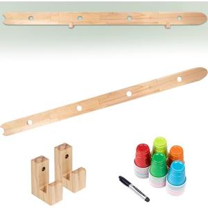 5 FT Shot Board with Wall Mounts and Black Marker,4 Person Drinking Board,Sets:1 Drinking Shot + 2 Wall Mounts+1 Black Mark+50 Cute Glasses, Vacations,Weddings,Bar,Family Gathering, Party,Rustic