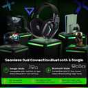 WESEARY Wireless Gaming Headsets for PC, PS5, PS4, Switch, Mac, 2.4GHz Wireless Gaming Headphone with ENC Noise Canceling Microphone, Bluetooth 5.4, Cool Lighting, 50H Battery, 50mm Drivers