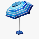 8FT Large Beach Umbrella with Level 7 Wind Resistance, Sand Anchor, Portable Outdoor Umbrella with UPF50+ UV Protection, Tilt Sun Shelter for Beach, Patio, Yard