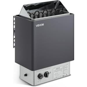VEVOR Sauna Heater,220V Electric Sauna Stove, Steam Bath Sauna Heate 3h Timer and Adjustable Temp for Max. 176-318 Cubic Feet, Home Hotel Spa Shower Use (6KW) FCC Certification