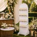 6 ft Champagne Wall, 4-Tier Display Arch Holds 20 Glasses, Easy Assembly, Cup Holder (20 Holes)