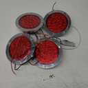 4" Round 24 LED Trailer Tail Light Stop Turn Signal Brake Marker Clearance Running Lights w/Chrome Bezels for Truck Trailer RV Jeep UTE UTV (Pack of 4) (4" Round-4PCS)