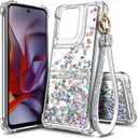 Designed for Motorola Moto G-2025/2026 & Moto G Play 2026 Case, Crystal Gem | Bling Sparkly Glitter Floating Liquid Cute Phone Cover for Women Girls Kids with Diamond Wrist Strap Lanyard