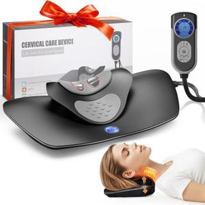 HygiVital Multi-Functional Cervical Traction Device, Dynamic Neck Massager with Pulsed Electrotherapy & Heat Therapy, 3 Modes&12 Intensities, Neck Stretcher to Relieve Neck Stiffness, Home &Office Use