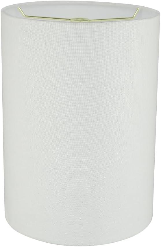 Aspen Creative 31261 Transitional Drum (Cylinder) Shaped Spider Fitter Lamp Shade in White Linen, 8" wide (8" x 8" x 11")