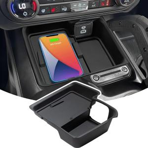 TOPINSTALL Silicone Wireless Charging Protective Mat Compatible with 2025 2026 Ford Bronco 4-Door Automatic Transmission, Waterproof Pad Console Anti-Slip Liner (NOT for Manual & 2 Doors & Sport)