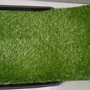 Ottomanson Artificial Grass Puppy Potty Training Pad with Tray, 15" x 30" Reusable Pee Pad for Small Pets and Dogs