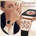 Minyee Magnetic Stretchy Band Compatible with Apple Watch Bands 38/40/41/42 Women Men, Celtic Knot Soft Elastic Nylon Fabric Strap for iWatch Series 11 10 
