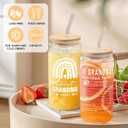 2 x Gifts for Grandma, Unique Birthday Gifts for Grandma, Present for Grandmother Basket, Thank You Basket with 16 Oz Glass Cup, Makeup Bag