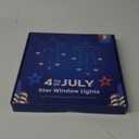 2 Pack 4th of July Window Lights, 12IN 73LED Red White and Blue Star Lights with Timer Memory, Patriotic Star Twinkle Light 8 Modes for Wall, Independence Day ,Memorial, Fourth of July Decor