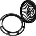 12in Ductile Iron Atrium Drain Grate and Frame,Dome Durable Metal Overflow Relief Gully Dome Grate with Bolted Down Base,Cast Iron Sewage Drain Grates for Garden,Yard,Lawn(Overall Size 14.2")