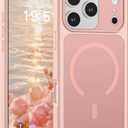 SUPFINE Magnetic for iPhone 17 Pro Case (Compatible with MagSafe)(Military Grade Drop Protection)(Camera Protection) Translucent Matte Shockproof Phone Cover,Pink