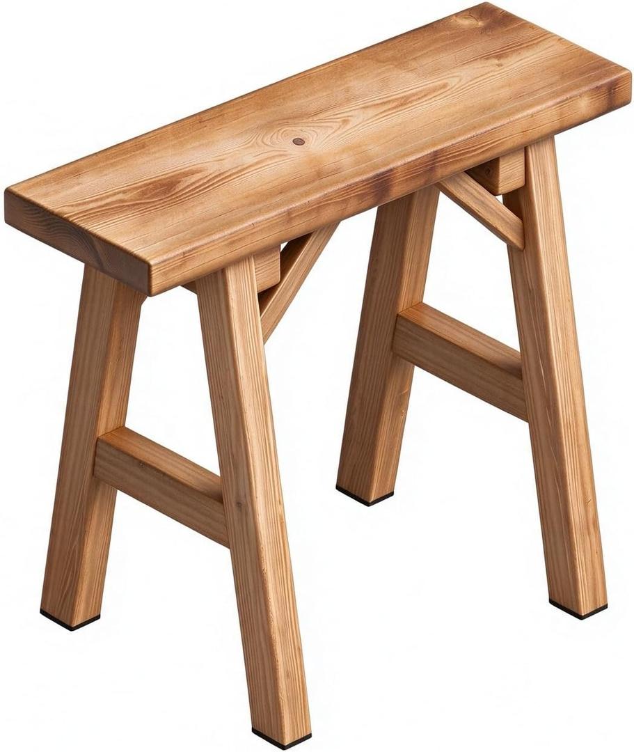 23.6in Slim Bench for Bedroom Entryway, Rustic Wood, 23.6in/60cm