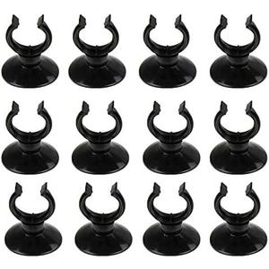 AQUANEAT 11 Pack Aquarium Suction Cup Clip Black, for Aquarium Heater, Tubing Hose, Plant, Decoration, Fish Tank (Black 3/4")