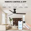 Obabala Ceiling Fans with Lights, 42 inch Flush Mount Ceiling Fan with Light and Remote Control & APP Reversible Quiet Motor Dimmable Noiseless Ceiling Fan for Bedroom, 42in/Vintage Gray Maple Walnut