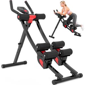 Rendpas Ab Machine for Home, Dual Sliding Rails, 4 Levels, Foldable Design