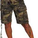 Vakkest Women's Camo Cargo Shorts Casual Trendy High Waisted Summer Joggers Camouflage Print Short Pants with Pockets (XX-Large)