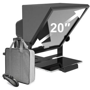 20-Inch HD Wide-Angle Teleprompter, Manually Adjustable Height, Compatible with Multiple Devices, Includes Remote Control & Free Teleprompter App