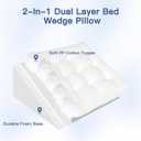 Bed Wedge Pillow for Sleep Apnea 12 Inch - Dual Layer Triangle Pillow with Soft PP Cotton Topper, Ideal Headboard Pillow for Post-Surgery Recovery, Snoring & Back Pain Relief