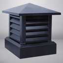 Chimney Cap 20x20in Square Villa Fireplace Chimney Caps, Aluminum Alloy Tapered Top Louvre Roof Vent Rain Windproof Cover for Outside, Gray