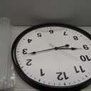 LEIKE Metal Large Wall Clock 24IN Black, Retro Silent Quartz Battery Operated, Decorative for Patio, Kitchen, Living Room, Bedroom, Pool