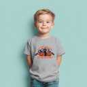 Halloween Shirts for Toddler Boys Girls Kids 2-8 Years, Unisex Pumpkin Ghost Bat Soft Cotton Short Sleeve Tee (Gray)