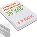 Falling in Art 36x48 Corrugated Plastic Board, 3 Pack Coroplast Plastic Sheet, 3/16 Inch Thick White Double-Sided Blank Poster Board for Indoor and Outdoor Use