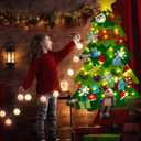 Noiclub 3.6 ft DIY Felt Christmas Tree for Toddlers,2025 Advent Calendar with 32 Removable Ornaments Wall Hanging Xmas Gift Decoration with String Lights (Batteries Not Included)