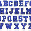 17 PCS Iron on Letters No Duplicate Letter Patches Varsity Chenille Letter Patches Iron on Letter Patches Chenille Preppy Patches for Clothing Hats Bags Jackets Shirt(Klein Blue)