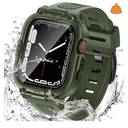 Goton 3 in 1 Waterproof Case with Band for Apple Watch with Built-in Tempered Glass Screen Protector 44mm, 360° Shockproof Bumper Face Cover with Band for Apple Watch SE 3/SE 2/SE, Series 6/5/4, 44mm