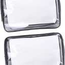 Angoily Storage Bag 2 Pcs Large Capacity Makeup Bag Zipper Bag PVC for Travel Toiletries, As Shown, M