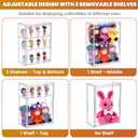 2 Pack Acrylic Display Case for Collectibles, Clear Adjustable Figure Display Case with Magnetic Door, Stackable Storage Box Showcase with 2 Shelves for Action Figures, 15-17cm Dolls, Toys