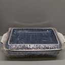 KOOV Ceramic Casserole Dish With Lid, Covered Rectangular Set, Lasagna Pan for Cooking, Baking Dish for Dinner, 9 x 13 Inches, Gradient Series (Gradient Blue)