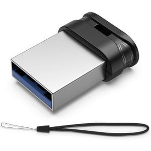 RAOYI USB Stick 128GB USB 3.0 Flash Drive with Lanyard,128G Mini Fit Memory Stick Ultra Slim Thumb Drive Zip Drive for PC Desktop-Black