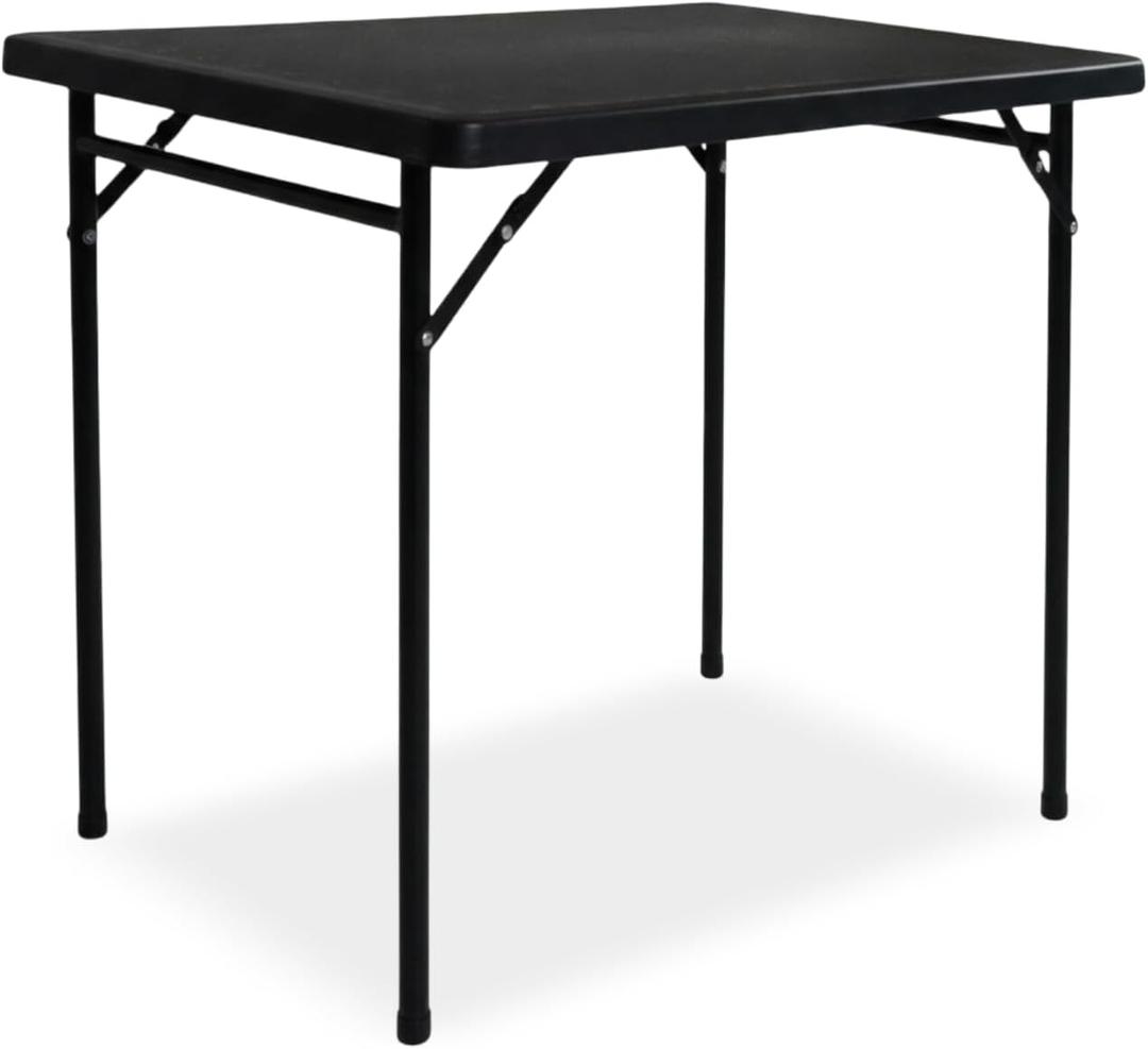 3ft Rectangular Folding Table for All-Occasion, Foldable Table with HDPE Tabletop and Steel Legs, Durable and Stable Small Folding Table, Perfect for Camping, Picnic, Party, Indoor & Outdoor, Black