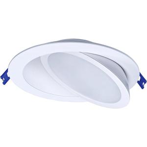 Leviton 6 in. Round Adjustable Slim Downlight, 1100 Lumens, 5 CCT Color Selectable 2700K-5000K, Dimmable, DAR60-S1W