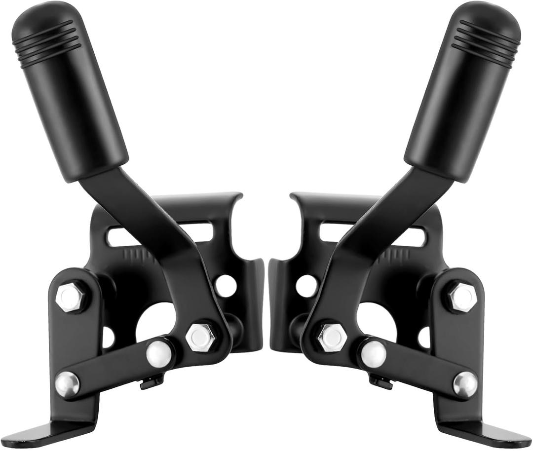 DaisyInner 2 Pcs Heavy Duty Wheelchair Brakes Wheel Locks Wheelchair Parts Mount Bolt on Style for 7/8 Inch Tubing Universal Wheel Lock Brake Assembly Medical Transport Chair Brake Side (Black)