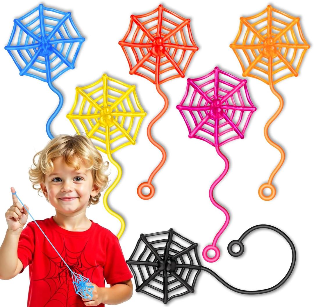 30 Pcs Sticky Spider Web Sticky Hands for Kids Bulk Halloween Party Favors Decorations,Spider Webs for Classroom Prizes,Easter Basket Stuffers Goodie Bags Stuffers Pinata Stuffers for Boys Girl