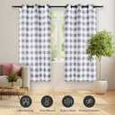 Simple Deluxe Buffalo Plaid Blackout Curtains Panels for Living Room, Bedroom Farmhouse Courtyard Style Room Darkening Thermal Insulated Kitchen Curtains, 37" W x 63" L, White and Gray