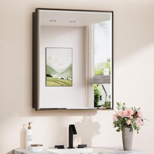 TokeShimi 24 x 30 Recessed Medicine Cabinet with Mirror, Oil Rubbed Bronze