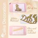 2 x Wedding Mr & Mrs Cake Toppers Picks -10Sheets Golden Glitter Bride and Groom Cake Toppers Custom Wedding Cupcake Toppers Funny Bride and Groom Anniversary Party Cake Decoration Supplies (golden)