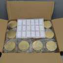 24 Pack 8 Oz Plastic Containers With Lids and Waterproof Label BPA Free - Refillable Transparent Cosmetic Containers for Body Butter,Sugar Scrubs,Cream,Lotions,Candy,Bath Salt (Gold, 8 oz)