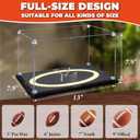 Football Display Case with Light, Full Size Acrylic Box with Removable Built-in Ball Display Stand, UV Protected Clear Case for Football Fans & Collectors, Sports Collectibles