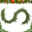 1 Pcs 6 FT Artificial Norfolk Garlands Real Touch Christmas Pine Wreaths Hanging Ornament Faux Xmas Greenery Decorations for Table, Mantle, Wall, Window, Indoor, Outdoor (1PC A, 6FT)