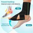 AFO Foot Drop Brace for Walking, Plantar Fasciitis Night Splint, Ankle Foot Orthosis, Drop Foot Brace w/Arch Support Relief Pain for TBI, ALS, MS, Stroke, Fracture, Spinal Cord Injury Left (Black)